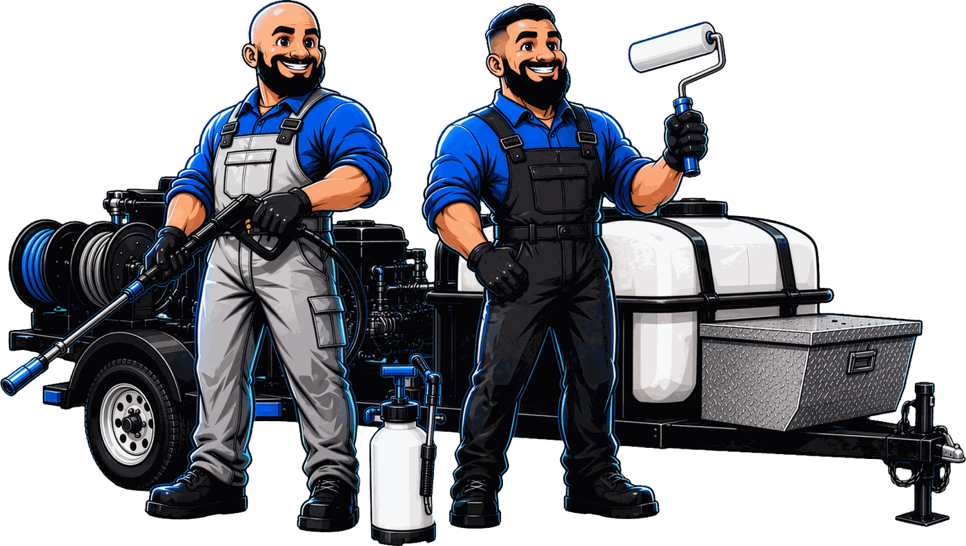 Equipo de JA Surface Pros con equipo de lavado a presión de agua caliente